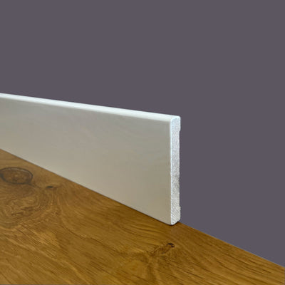 Battiscopa PREMIUM in legno MASSELLO squadrato 70x10 laccato bianco liscio (prezzo al metro) Eternal Parquet