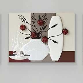Quadro Bottega degli artisti Vaso e fiori Mdf