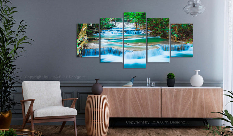 Quadro-Cascata-azzurra-di-Kanchanaburi,-Thailandia
