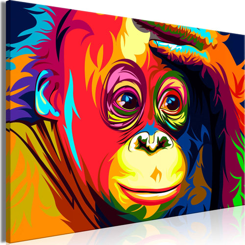 Quadro-Colourful-Orangutan-(1-Part)-Wide