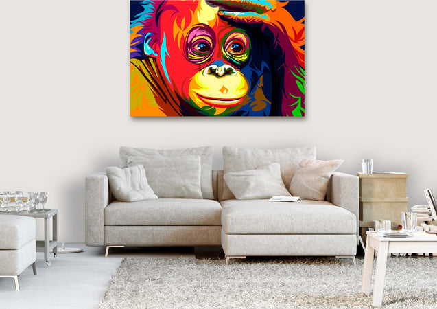 Quadro-Colourful-Orangutan-(1-Part)-Wide