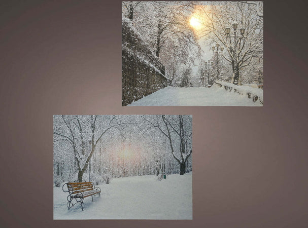 Quadro con LED luminosi Paesaggio innevato con alberi invernali, dipinto da 78 cm Casa e cucina/Decorazioni per interni/Addobbi e decorazioni per ricorrenze/Decorazioni natalizie/Ghirlande e corone MagiediNatale.it - Altamura, Commerciovirtuoso.it