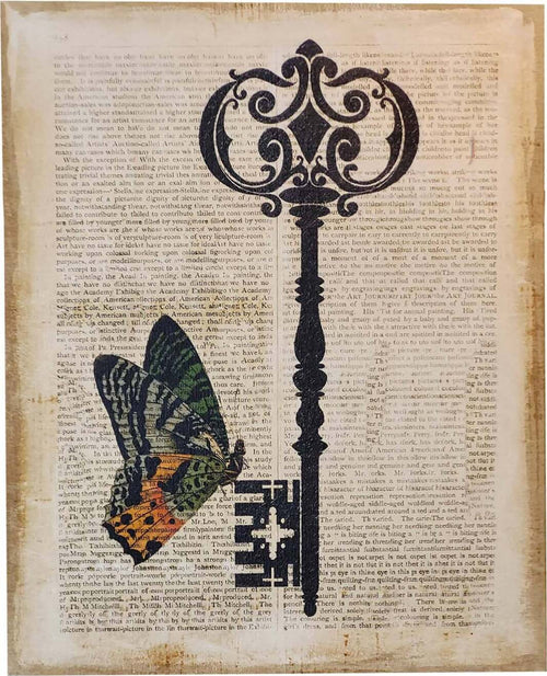 Quadro Da Appendere in Legno Su Tela Stampa Farfalla E Chiave Quadro per Arredo Interni 50 X 40x3 Cm Sport e tempo libero/Fan Shop/Articoli per la casa/Quadro/Stampe e poster Ideart - Valdilana, Commerciovirtuoso.it