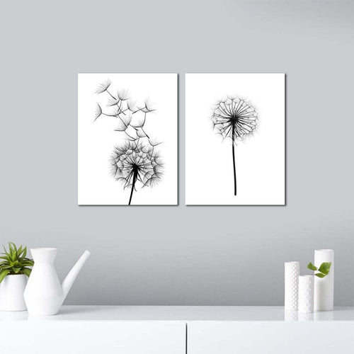 QUADRO DECORATIVO 2 PEZZI IN MDF DENTI DI LEONE BIANCO Casa e cucina/Decorazioni per interni/Arte/Poster e stampe Scontolo.net - Potenza, Commerciovirtuoso.it