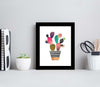 Quadro-decorativo-Cactus-con-cornice-MDF-e-PVC,-SCTCiZ-005-Wooden-Art