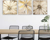 Quadro-decorativo-su-tela-Fiori-dorati-3-pezzi-Wall-Addiction