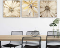 Quadro-decorativo-su-tela-Fiori-dorati-3-pezzi-Wall-Addiction