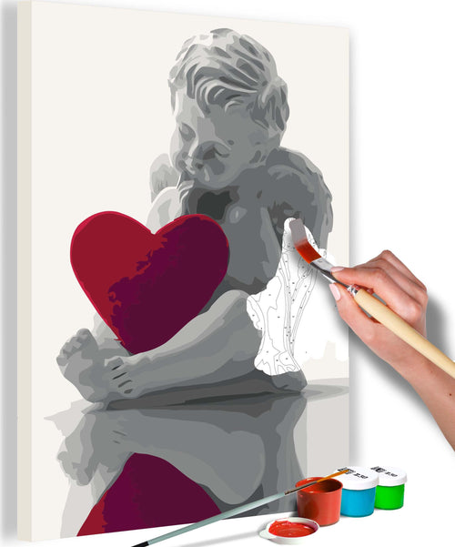 Quadro-fai-da-te-Angioletto-(cuore-rosso)
