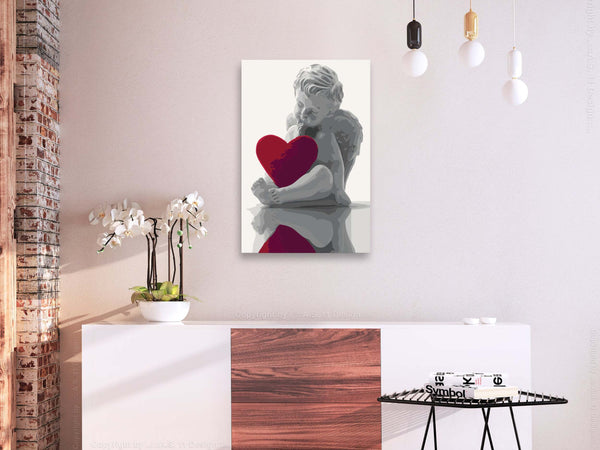 Quadro-fai-da-te-Angioletto-(cuore-rosso)
