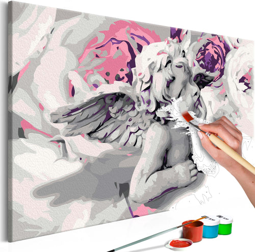 Quadro-fai-da-te-Angioletto-(fiori-nello-sfondo)