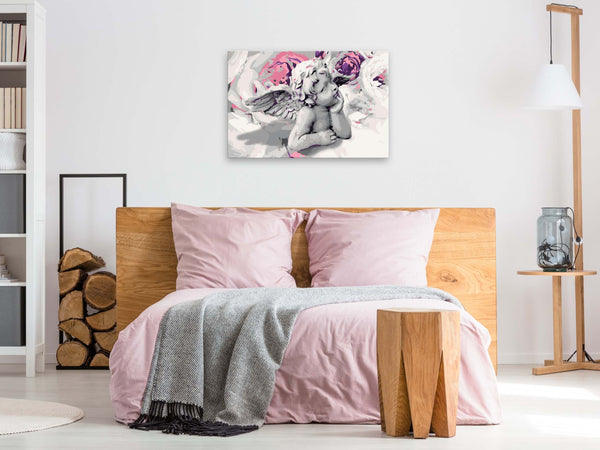Quadro-fai-da-te-Angioletto-(fiori-nello-sfondo)