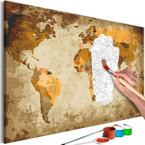 Quadro-fai-da-te-Brown-World-Map