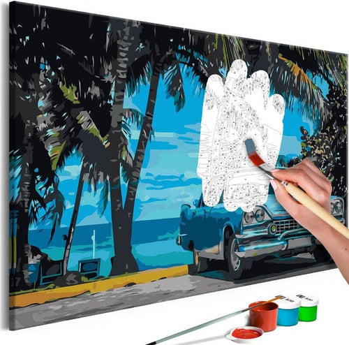 Quadro-fai-da-te-Car-under-Palm-Trees