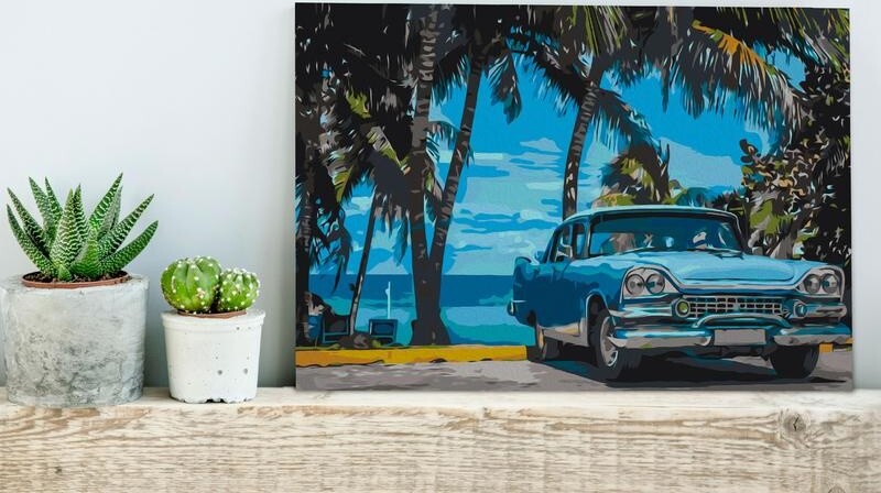 Quadro-fai-da-te-Car-under-Palm-Trees