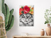 Quadro-fai-da-te-Cat-With-Flowers
