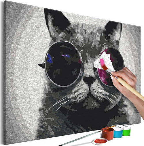 Quadro-fai-da-te-Cat-With-Glasses
