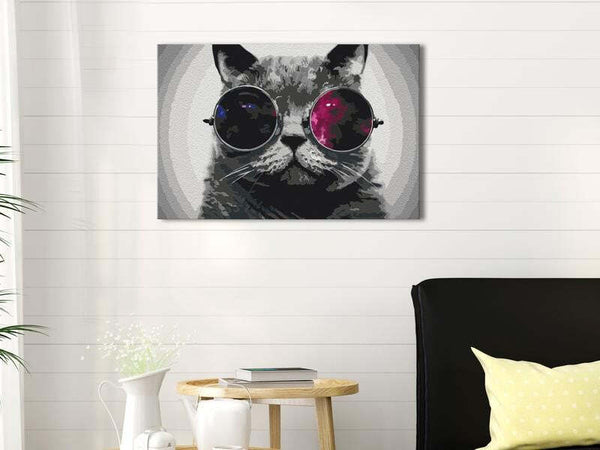 Quadro-fai-da-te-Cat-With-Glasses