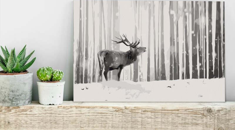 Quadro-fai-da-te-Deer-in-the-Snow