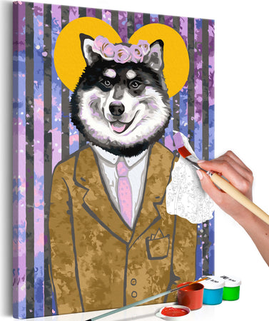 Quadro-fai-da-te-Dog-in-Suit