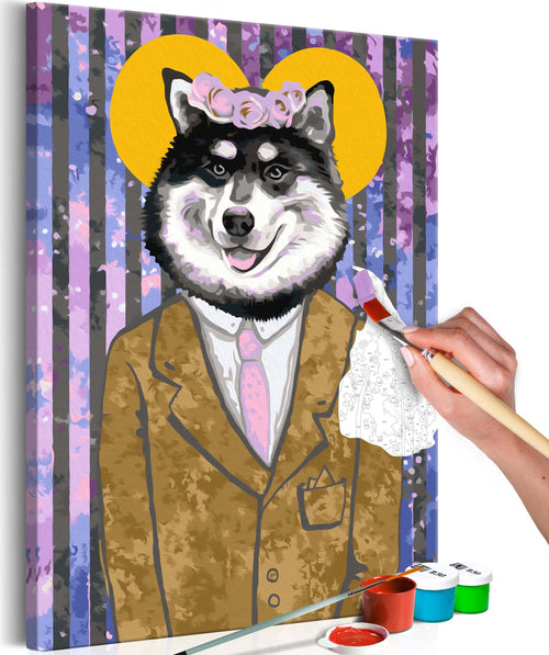 Quadro-fai-da-te-Dog-in-Suit