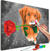 Quadro-fai-da-te-Dog-With-Rose