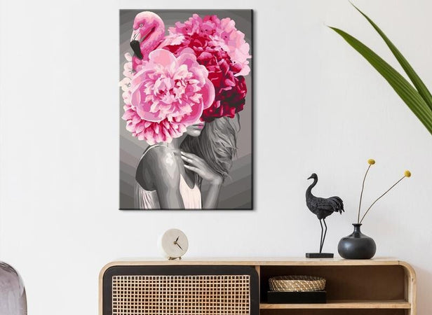 Quadro-fai-da-te-Flamingo-Girl
