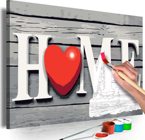 Quadro-fai-da-te--Home-with-Red-Heart