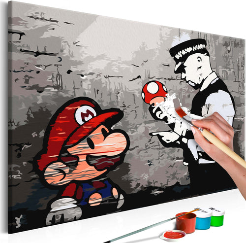 Quadro-fai-da-te-Mario-(Banksy)