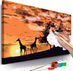 Quadro-fai-da-te-Nel-mezzo-della-savana-(Giraffe-&-Elefanti)