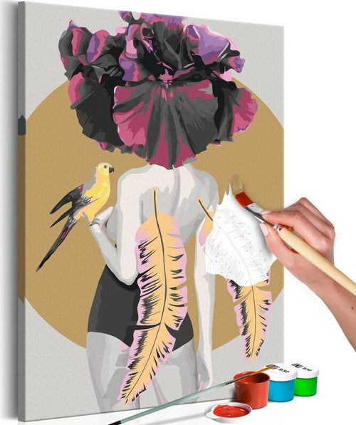 Quadro-fai-da-te-Parrot-Woman