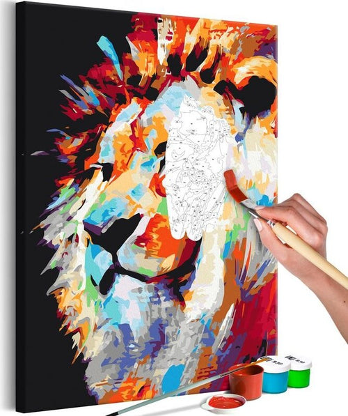 Quadro-fai-da-te-Portrait-of-a-Colourful-Lion
