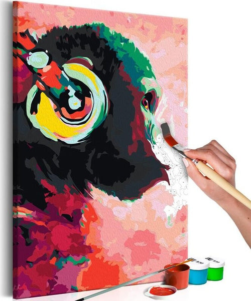 Quadro-fai-da-te-Scimmia-con-le-cuffie