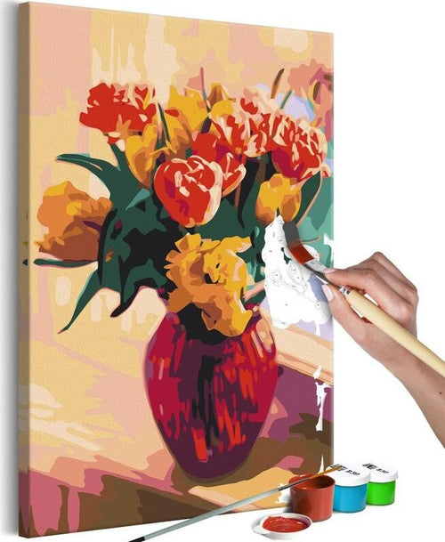Quadro-fai-da-te-Tulips-in-Red-Vase