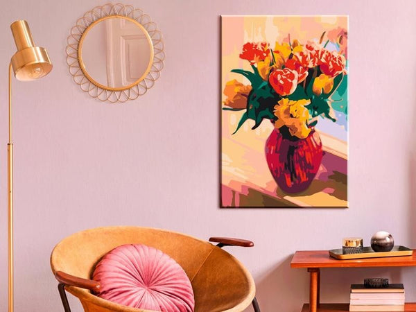 Quadro-fai-da-te-Tulips-in-Red-Vase