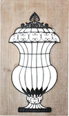 Quadro Il Legno con Vaso In Rilievo In Ferro Battuto Nero Quadro Shabby 51 X 30,5 Cm Design Country Casa e cucina/Decorazioni per interni/Arte/Poster e stampe Ideart - Valdilana, Commerciovirtuoso.it
