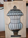 Quadro Il Legno con Vaso In Rilievo In Ferro Battuto Nero Quadro Shabby 51 X 30,5 Cm Design Country Casa e cucina/Decorazioni per interni/Arte/Poster e stampe Ideart - Valdilana, Commerciovirtuoso.it