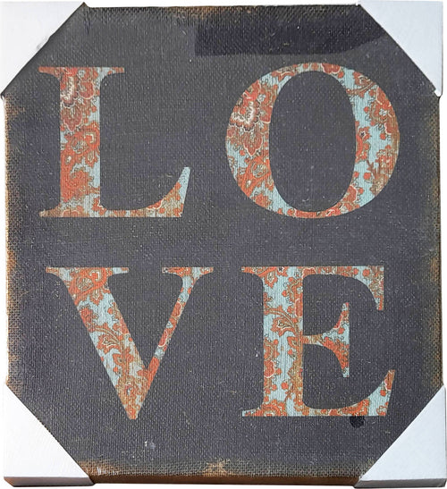 Quadro Love Canva su In Legno Artigianale Quadro Tela Stampata Con Scritta Love 40X40 Cm Spessore 3 Cm Casa e cucina/Decorazioni per interni/Arte/Poster e stampe Ideart - Valdilana, Commerciovirtuoso.it