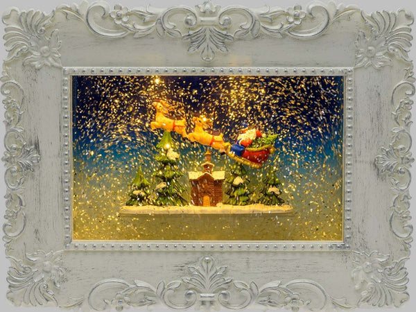 Quadro luminoso con babbo natale cornice bianca led a batteria decorazione natalizia Casa e cucina/Decorazioni per interni/Addobbi e decorazioni per ricorrenze/Decorazioni natalizie/Ghirlande e corone MagiediNatale.it - Altamura, Commerciovirtuoso.it
