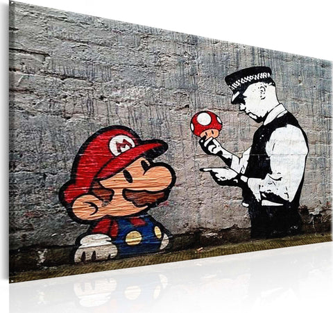 Quadro-Mario-and-Cop-by-Banksy