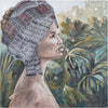 Quadro moderno donna africana con turbante nei campi Olio su tela 100 X 100 cm Village Casa e cucina/Decorazioni per interni/Arte/Poster e stampe Decor Space - Altamura, Commerciovirtuoso.it