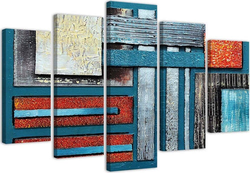 Quadro-Multipannello-Marrone-astratto-colorato
