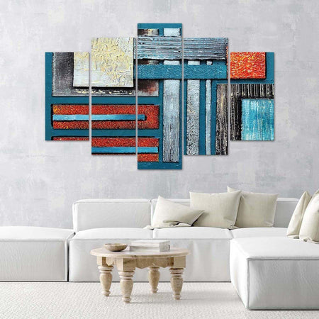 Quadro-Multipannello-Marrone-astratto-colorato