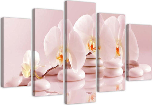 Quadro-Multipannello-Orchidea-a-fiore-rosa