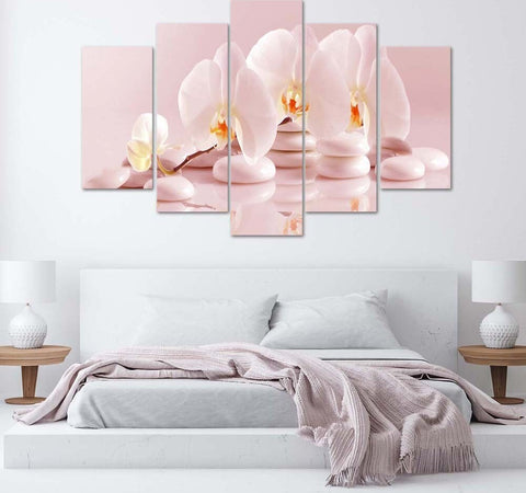 Quadro-Multipannello-Orchidea-a-fiore-rosa