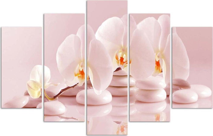 Quadro-Multipannello-Orchidea-a-fiore-rosa