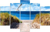 Quadro-Multipannello-Paesaggio-Mare-Spiaggia-Erba