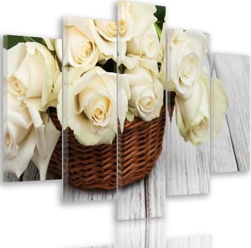 Quadro-Multipannello-Rose-bianche-Fiori-della-natura