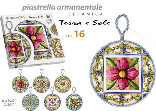 Quadro Quadretto Piastrella In Ceramica Porcellana Tondo 16 Cm 6 Decori 828928 Casa e cucina/Decorazioni per interni/Arte/Poster e stampe Trade Shop italia - Napoli, Commerciovirtuoso.it