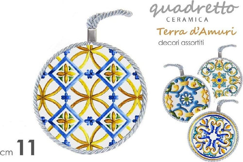 Quadro Quadretto Tondo In Ceramica Terra D'amuri Decori Assortiti 11 Cm 816529 Casa e cucina/Decorazioni per interni/Arte/Poster e stampe Trade Shop italia - Napoli, Commerciovirtuoso.it