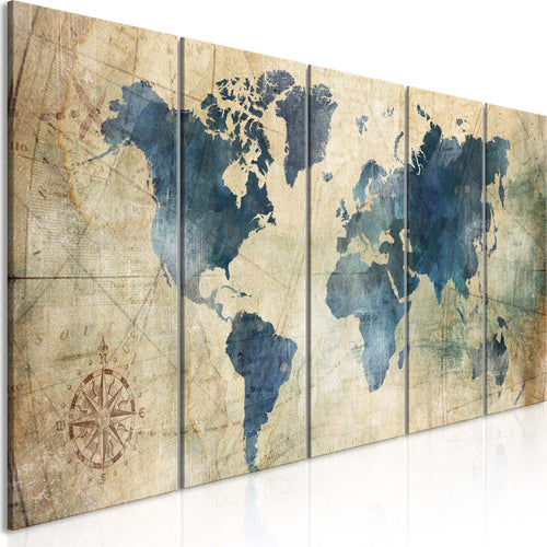 Quadro-Retro-Map-(5-Parts)-Narrow